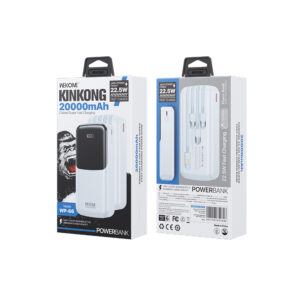 Power Bank 20000mAh PD 22,5W WK WP-66 2 Θέσεων, με καλώδιο USB-C/Lightning/Micro/USB Μπλέ | Φόρτιση | elabstore.gr