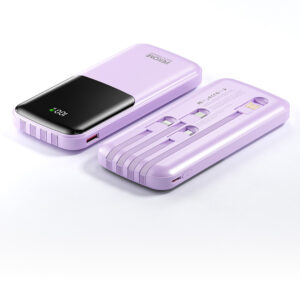 Power Bank 20000mAh PD 22,5W WK WP-66 2 Θέσεων, με καλώδιο USB-C/Lightning/Micro/USB Μωβ | Φόρτιση | elabstore.gr