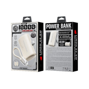 Power Bank 10000mAh PD 22,5W WK WP-113 2 Θέσεων, με καλώδιο USB-C/Lightning Μπέζ | Φόρτιση | elabstore.gr