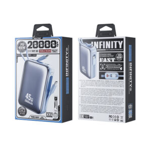Power Bank 20000mAh PD 45W WK WP-50 2 Θέσεων, με καλώδιο USB-C/Lightning Μπλέ | Φόρτιση | elabstore.gr