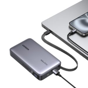 Power Bank 20000mAh PD 145W UGREEN PB551 55992B 2 Θέσεων, με καλώδιο 100W USB-C Γκρι | Φόρτιση | elabstore.gr