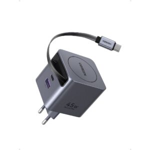 Φορτιστής Σπιτιού GaN PD 45W UGREEN X614 65822 2 Θέσεων, με καλώδιο USB-C 45W Γκρι | Φόρτιση | elabstore.gr