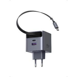 Φορτιστής Σπιτιού GaN PD 45W UGREEN X614 65822 2 Θέσεων, με καλώδιο USB-C 45W Γκρι | Φόρτιση | elabstore.gr