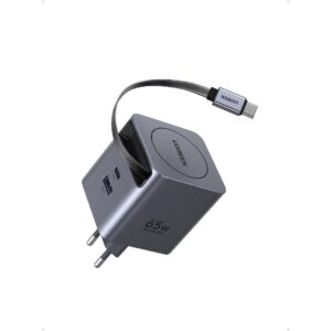 Φορτιστής Σπιτιού GaN PD 65W UGREEN X615 65825 2 Θέσεων, με καλώδιο USB-C 65W Γκρι | Φόρτιση | elabstore.gr