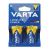 VARTA αλκαλικές μπαταρίες Longlife Power, D/LR20, 1.5V, 2τμχ | Μπαταρίες | elabstore.gr