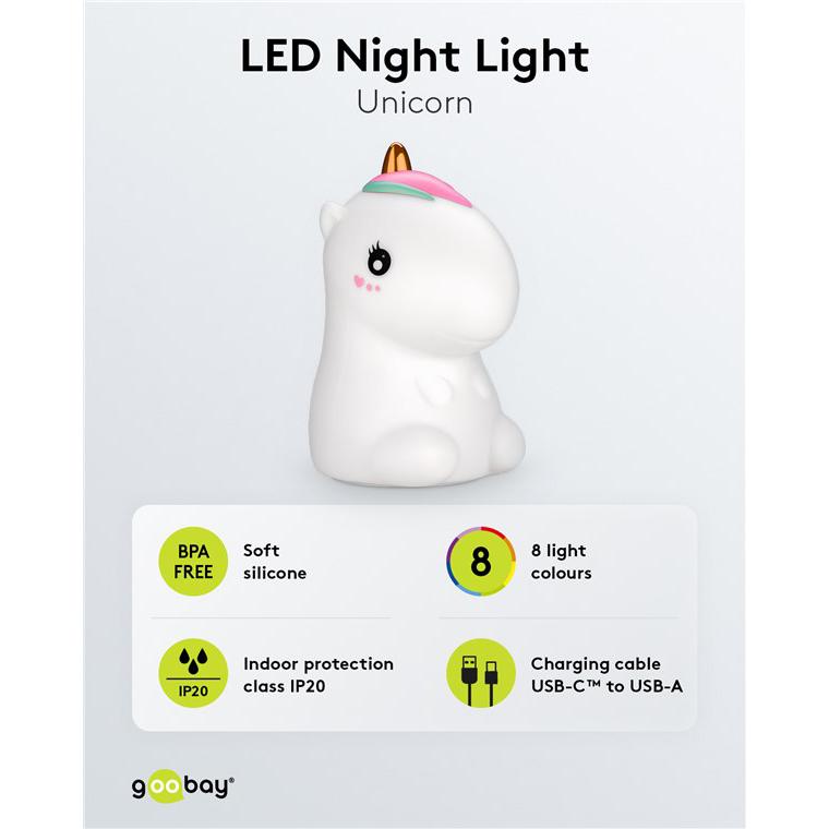 GOOBAY LED φωτιστικό νυκτός μονόκερος 61649, RGB, επαναφορτιζόμενο, λευκό | eLabstore.gr GOOBAY LED φωτιστικό νυκτός μονόκερος 61649, RGB, επαναφορτιζόμενο, λευκό | Φωτισμός | elabstore.gr