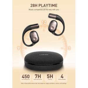 LDNIO earphones με θήκη φόρτισης T11, OWS, Φ15mm, 50/450mAh, μαύρα | Αξεσουάρ κινητών | elabstore.gr