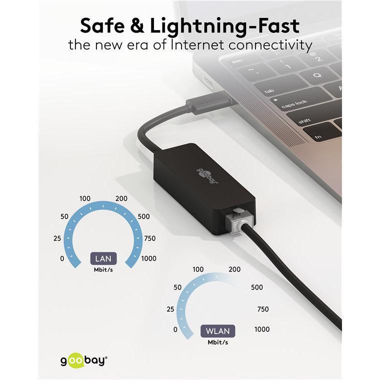 GOOBAY αντάπτορας δικτύου 76579, USB-C, 1000Mbps Ethernet, μαύρος | eLabstore.gr GOOBAY αντάπτορας δικτύου 76579, USB-C, 1000Mbps Ethernet, μαύρος | Δικτυακά | elabstore.gr
