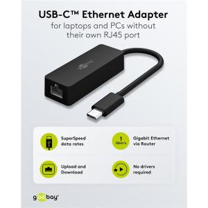 GOOBAY αντάπτορας δικτύου 76579, USB-C, 1000Mbps Ethernet, μαύρος | eLabstore.gr GOOBAY αντάπτορας δικτύου 76579, USB-C, 1000Mbps Ethernet, μαύρος | Δικτυακά | elabstore.gr