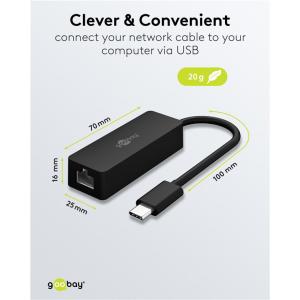 GOOBAY αντάπτορας δικτύου 76579, USB-C, 1000Mbps Ethernet, μαύρος | eLabstore.gr GOOBAY αντάπτορας δικτύου 76579, USB-C, 1000Mbps Ethernet, μαύρος | Δικτυακά | elabstore.gr