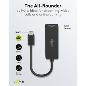 GOOBAY αντάπτορας δικτύου 76579, USB-C, 1000Mbps Ethernet, μαύρος | eLabstore.gr GOOBAY αντάπτορας δικτύου 76579, USB-C, 1000Mbps Ethernet, μαύρος | Δικτυακά | elabstore.gr