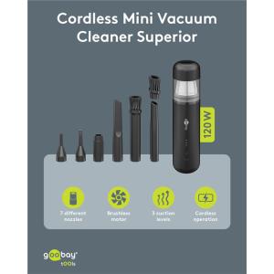 GOOBAY 2 σε 1 σκουπάκι χειρός & air duster 77829, 120W, 6000mAh, μαύρο | Εργαλεία | elabstore.gr