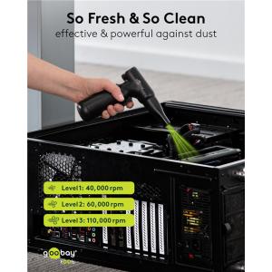 GOOBAY ηλεκτρικό air duster 77830, 100W, 6000mAh, μαύρο | Εργαλεία | elabstore.gr