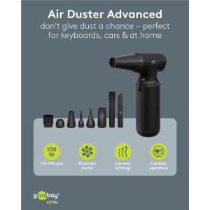 GOOBAY ηλεκτρικό air duster 77830, 100W, 6000mAh, μαύρο | Εργαλεία | elabstore.gr