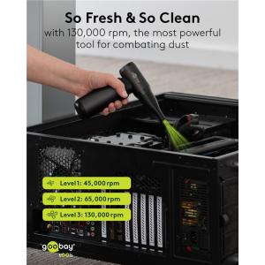 GOOBAY ηλεκτρικό air duster 77831 με φακό, 180W, 6000mAh, μαύρο | Εργαλεία | elabstore.gr