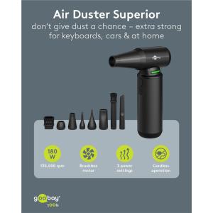 GOOBAY ηλεκτρικό air duster 77831 με φακό, 180W, 6000mAh, μαύρο | Εργαλεία | elabstore.gr