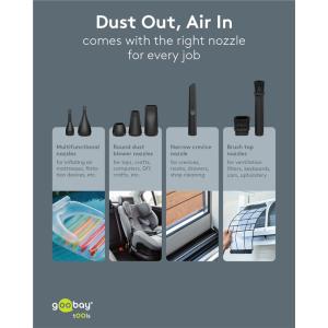 GOOBAY ηλεκτρικό air duster 77831 με φακό, 180W, 6000mAh, μαύρο | eLabstore.gr