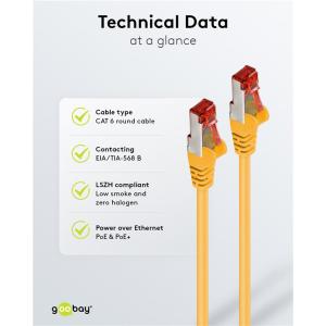 GOOBAY καλώδιο δικτύου 92453, CAT 6 S/FTP, copper, 250MHz, 0.15m, κίτρινο | eLabstore.gr