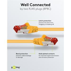 GOOBAY καλώδιο δικτύου 93210, CAT 6 S/FTP, copper, 250MHz, 0.25m, κίτρινο | Καλώδια - Αντάπτορες | elabstore.gr