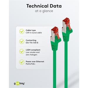 GOOBAY καλώδιο δικτύου 93213, CAT 6 S/FTP, copper, 250MHz, 0.25m, πράσινο | eLabstore.gr