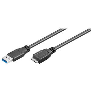 GOOBAY καλώδιο USB 3.0 σε USB 3.0 micro Τype B 95169, 15W, 5Gbps, 1m, μαύρο | Καλώδια - Αντάπτορες | elabstore.gr