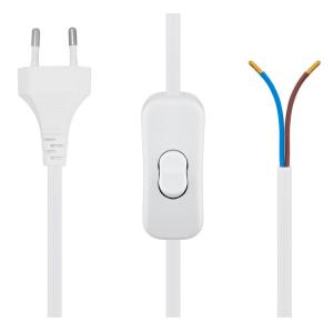 POWERTECH καλώδιο τροφοδοσίας CAB-P041 με διακόπτη, 2x 0.75mm², 1.5m, λευκό | Καλώδια - Αντάπτορες | elabstore.gr