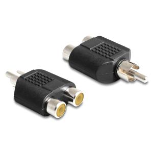 POWERTECH αντάπτορας RCA αρσενικό σε 2x RCA θηλυκό CAB-R020, μαύρος | Καλώδια - Αντάπτορες | elabstore.gr