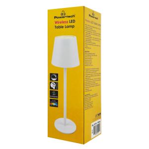POWERTECH LED επιτραπέζιο φωτιστικό HLL-0194, ρυθμιζόμενο, επαναφορτιζόμενο, λευκό | Φωτισμός | elabstore.gr