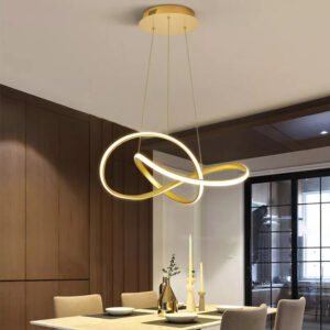 POWERTECH LED φωτιστικό οροφής HLL-0208, 48W, 4000K, Φ50cm x 120cm, χρυσό | Φωτισμός | elabstore.gr