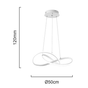 POWERTECH LED φωτιστικό οροφής HLL-0209, 48W, 4000K, Φ50cm x 120cm, λευκό | Φωτισμός | elabstore.gr