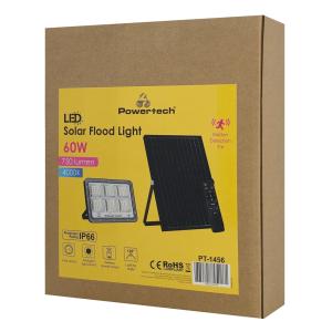 POWERTECH LED ηλιακός προβολέας PT-1456 με τηλεχειριστήριο, αισθητήρας κίνησης, 60W, 4000K, 750lm, IP66 | Φωτισμός | elabstore.gr