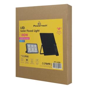 POWERTECH LED ηλιακός προβολέας PT-1458 με τηλεχειριστήριο, αισθητήρας κίνησης, 180W, 4000K, 2000lm, IP66 | Φωτισμός | elabstore.gr