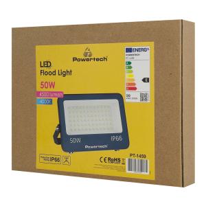POWERTECH LED προβολέας PT-1459, 50W, 4000K, 4500lm, IP66 | Φωτισμός | elabstore.gr