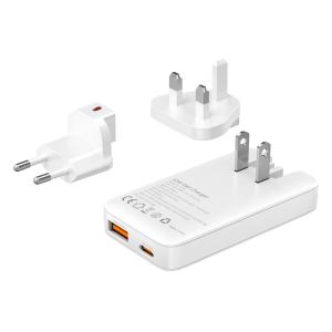 POWERTECH φορτιστής τοίχου PT-1532, EU/UK/CN βύσμα, USB/USB-C, 65W, GaN, λευκός | Αξεσουάρ κινητών | elabstore.gr
