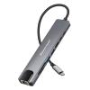 POWERTECH docking station PT-1537, 8 θυρών, USB-C σύνδεση, 100W PD, 1000Mbps, γκρι | Συνοδευτικά PC | elabstore.gr