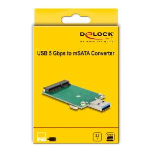 DELOCK αντάπτορας USB σε mSATA 62681, 5Gbps | Συνοδευτικά PC | elabstore.gr