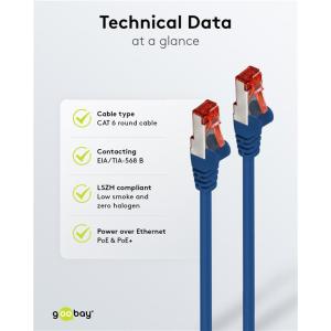 GOOBAY καλώδιο δικτύου 68269, CAT 6 S/FTP, copper, 250MHz, 3m, μπλε | eLabstore.gr