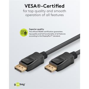 GOOBAY καλώδιο DisplayPort 74777, VESA Certified, 8K/60Hz, 32.4 Gbps, 1m, μαύρο | Καλώδια - Αντάπτορες | elabstore.gr