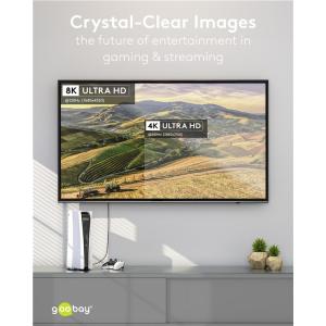 GOOBAY καλώδιο DisplayPort 77442, 8K/120Hz, 40 Gbps, 1m, μαύρο | Καλώδια - Αντάπτορες | elabstore.gr