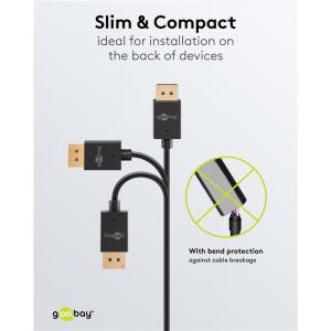 GOOBAY καλώδιο DisplayPort 77442, 8K/120Hz, 40 Gbps, 1m, μαύρο | eLabstore.gr