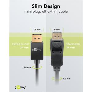 GOOBAY καλώδιο DisplayPort 77443, 8K/120Hz, 40 Gbps, 2m, μαύρο | Καλώδια - Αντάπτορες | elabstore.gr