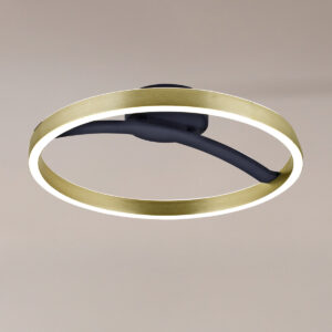 POWERTECH LED φωτιστικό οροφής HLL-0199, 29W, 4000K, Φ38x10cm, χρυσό/μαύρο | Φωτισμός | elabstore.gr