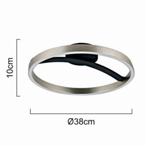 POWERTECH LED φωτιστικό οροφής HLL-0200, 29W, 4000K, Φ38x10cm, ασημί/μαύρο | Φωτισμός | elabstore.gr
