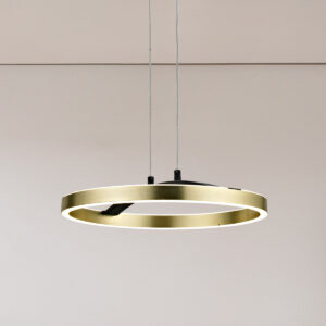 POWERTECH LED φωτιστικό οροφής HLL-0201, 29W, 4000K, Φ38x120cm, χρυσό/μαύρο | Φωτισμός | elabstore.gr