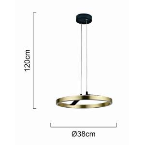 POWERTECH LED φωτιστικό οροφής HLL-0201, 29W, 4000K, Φ38x120cm, χρυσό/μαύρο | Φωτισμός | elabstore.gr