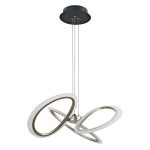 POWERTECH LED φωτιστικό οροφής HLL-0205, 40W, 4000K, Φ53x120cm, οπάλ χρυσό/μαύρο | Φωτισμός | elabstore.gr