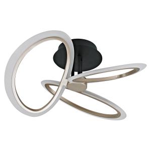 POWERTECH LED φωτιστικό οροφής HLL-0206, 40W, 4000K, Φ53x26cm, οπάλ χρυσό/μαύρο | Φωτισμός | elabstore.gr