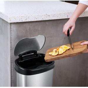 HOME USE κάδος απορριμμάτων HUH-0256 με φωτοκύτταρο, ανοξείδωτο ατσάλι, 15lt, ασημί | Οικιακός εξοπλισμός | elabstore.gr