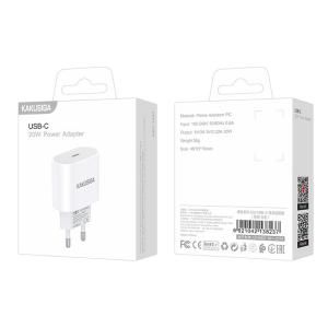 KAKUSIGA φορτιστής τοίχου KSC-1223, USB-C, 20W, λευκός | Αξεσουάρ κινητών | elabstore.gr