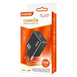 KAKUSIGA φορτιστής τοίχου KSC-1241, USB-C, 30W, μαύρος | Αξεσουάρ κινητών | elabstore.gr